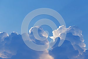 The light and shadow of the clouds in the sky