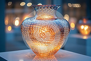 Light and shadow glass vase