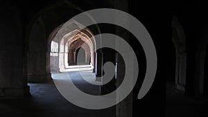 Light and shadow inside mughal building