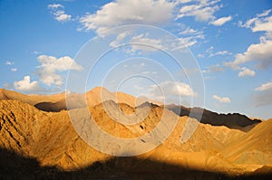 Light and shadow over on mountain range at the sunset.