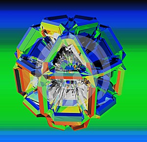Shining Bright Shady Geometrical Cube Structure