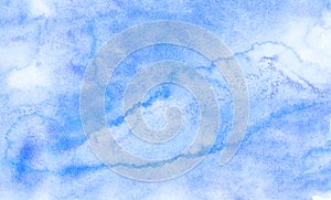 Light sky blue color aquarelle painted paper textured canvas for vintage design, invitation card, template. Watercolor canvas