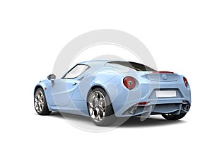 Light sky blue modern luxury sports car - tail view