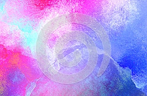 Light sky pink, purple shades and blue watercolor paper textured background