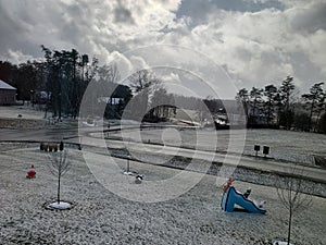 Light snow across the yard