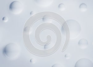 Light soft abstract white bubbles background. 3d illustration