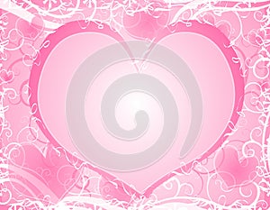 Light Soft Pink Heart Background Frame