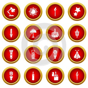 Light source icons set, simple style