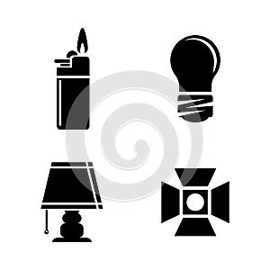 Light source. Simple Related Vector Icons