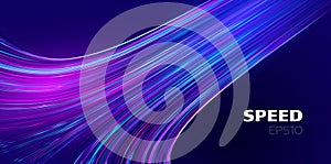 Light speed move vector background. Dynamic motion trail. Speed trail movement. Furious motion minimal vector background