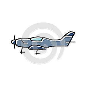 light sport airplane aircraft color icon vector illustration