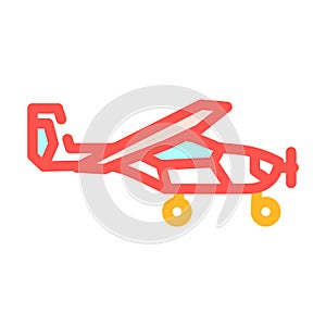 light sport airplane aircraft color icon vector illustration