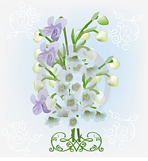 Light spring flowers bouquet illustration