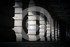 Light through stone arches