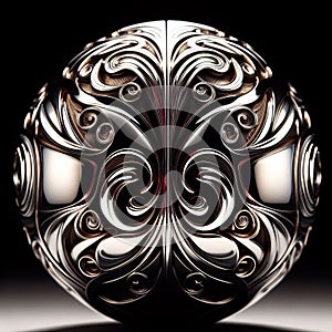 Light patterns on a shiny chrome object