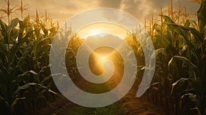 light sun corn field