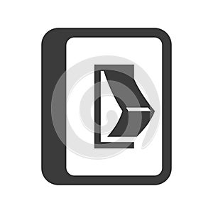 Light switch bold black silhouette icon isolated on white. Electrical single consumable pictogram. photo