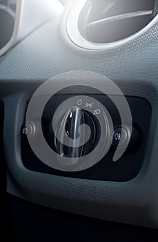 Light switch in car,close up