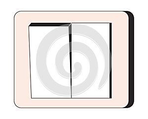 Light switch on off 2D linear cartoon object