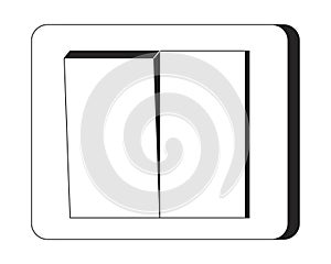 Light switch on off black and white 2D line cartoon object