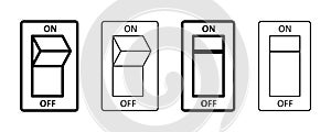 Light switch on off icon set