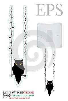 Owl on a swing, vector