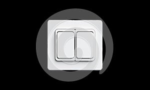 light switch with two buttons isolated on transparent background