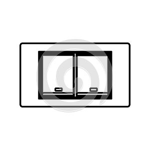 Light switch vector illustration electricity off power icon outline. Electric button energy and technology symbol isolated white.