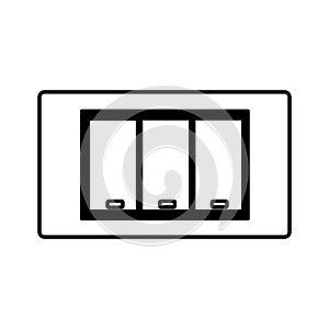Light switch vector illustration electricity off power icon outline. Electric button energy and technology symbol isolated white.