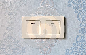 Light switch on the wall.