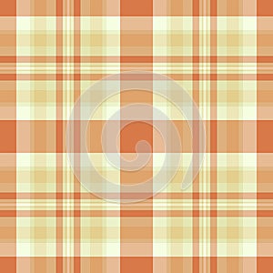 Light tartan fabric check, collage texture background plaid. Robe seamless textile vector pattern in orange and light colors