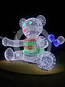 light Ted bear Christmas decoration
