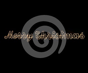 Light Text Merry Christmas Background with Copy space. Merry Christmas - Holiday warm light Shiny Lettering Composition in black b