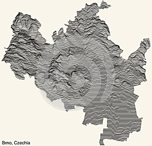 Light topographic map of the city of Brno, Czech Republic