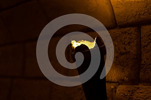 Light from a torch in a cave