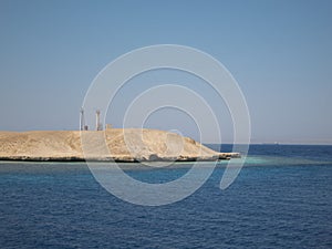 Light tower on a coral reef in the Red Sea
