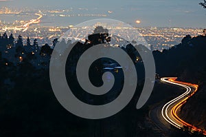 Light trails above San Francisco bay