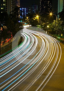 Light trails along Havelock Road in Singapore