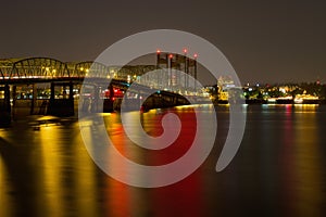 Light Trails on Columbia River Crossing Bridge