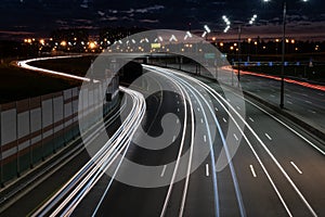 light trails of fast traffic on a highway