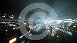 Digital data moving through a futuristic network connection