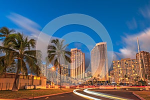 Light trails in Honolulu