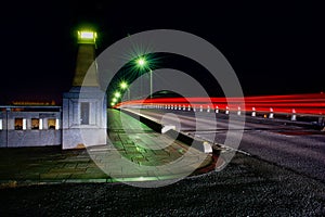 Light trails on Kawagoe bridge