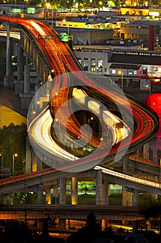 Light Trails on Marquam Freeway 2