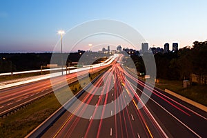 Light Trails on a Motorway at Dusk