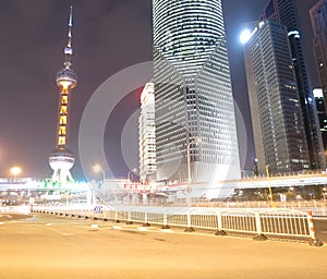 Light Trails in Shanghai Downtown