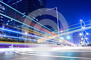 Light trails on the street