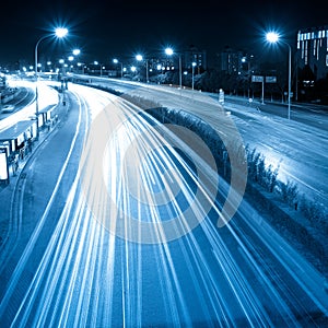 Light trails on the street