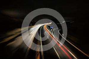 The light trails on the street background autobahn germany