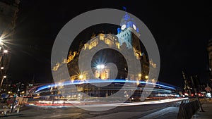 Light trails from Traffic in Edinburgh